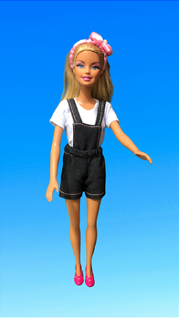 Conj. macaquito com blusa barbie