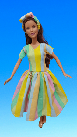 Vestido franzido para Barbie.
