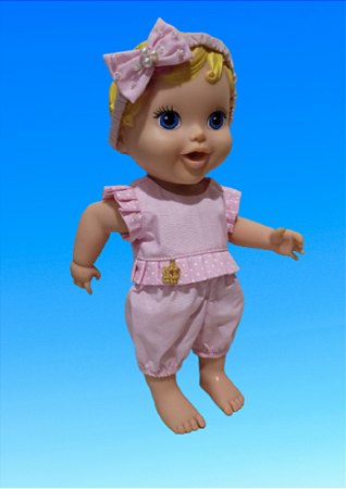 conjunto short e blusa baby alive