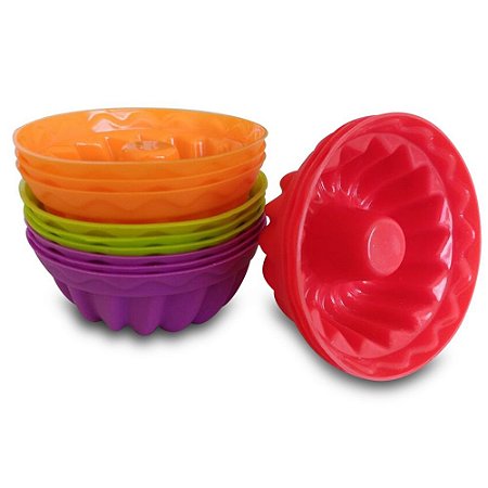 Kit 12 Formas De Mini Bolo Torta E Pudim Silicone Utifácil