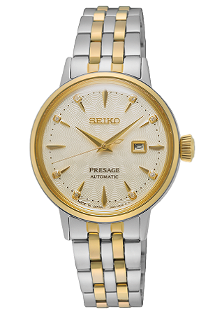 Relógio Seiko automático Presage Cocktail Time White Lady Feminino SRE010