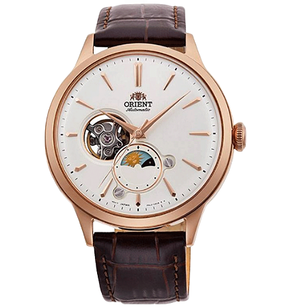 Relógio Orient Bambino SUN & MOON Automático RA-AS0102S30B