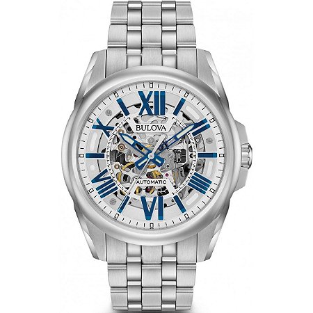 Relógio Bulova Sutton automático Esqueleto Masculino 96A187