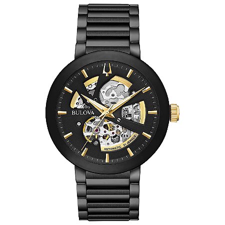 Relógio Bulova Futuro automático 98A203 Esqueleto masculino