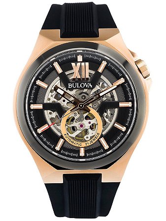 Relógio Bulova Skeleton Automático Masculino 98A177