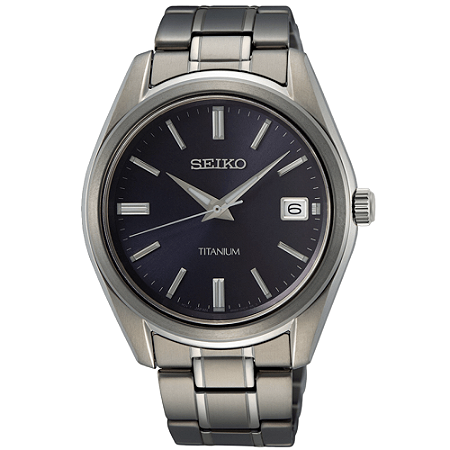 Relógio Seiko Quartz Titanium Safira Masculino SUR373 BF