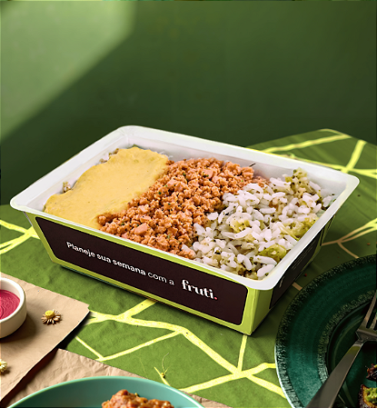 Salmão Desfiado ao Molho de Mostarda com Arroz de Brócolis - 250g