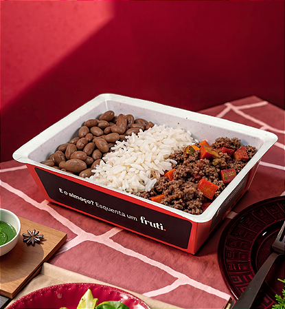 Patinho Moído com Cubinhos de Cenoura, Arroz e Feijão - 350g