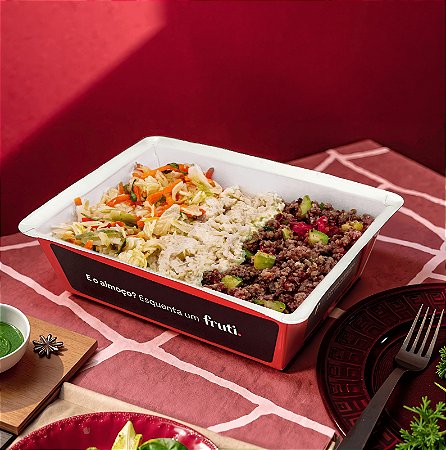 Patinho Moído com Abobrinha, Mix de Repolho com Cenoura e Purê de Couve Flor - 300g