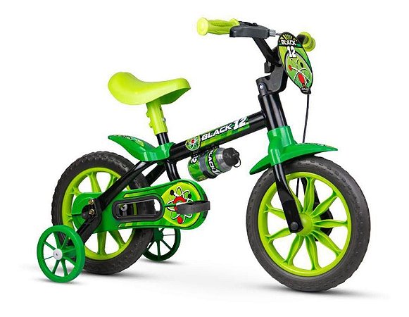 Bicicleta Black Aro 12 Infantil Nathor 2 A 5 Anos
