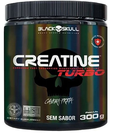 Creatina Monohidratada Turbo 300g - Creatine Turbo Black Skull