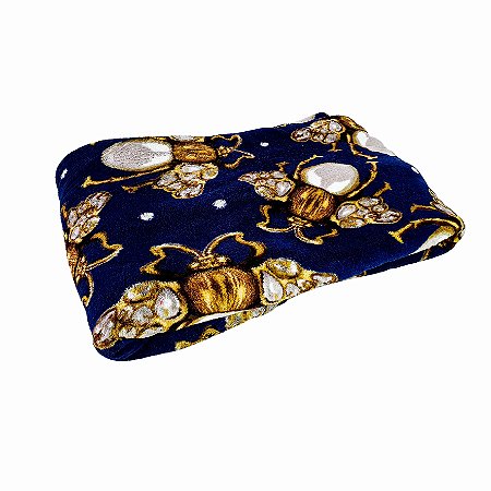 Manta Casal Flannel 1,80 x 2,00 M - Azul escuro Besouro