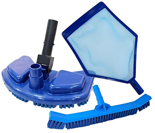 Kit Limpeza Para piscina  Aspirador + Peneira + Esfregão