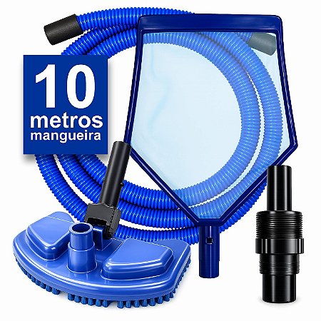 Kit Limpeza Piscinas Inflável E Estrutural Mangueira 10 M