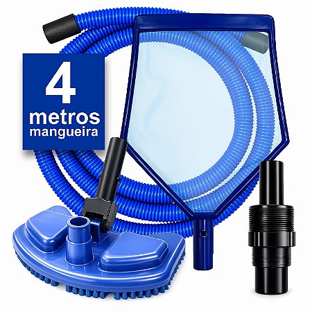 Kit Acessórios Limpeza Piscinas Inflável E Estrutural - 4 Metros