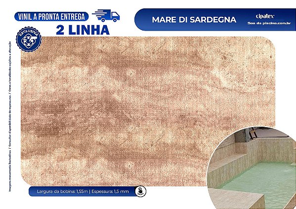 Vinil para piscinas Tramado ou Tela Armada 1.5 MM - MARE DI SARDEGNA - 2 Linha