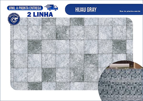 Vinil para piscinas Tramado ou Tela Armada 1.5 MM - Hijau gray - 2 Linha
