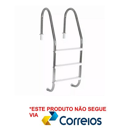 Escada para Piscina - Aço Inox 304 - 3 Degraus em ABS