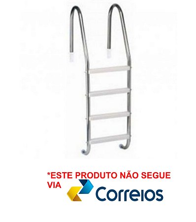 Escada para Piscina - Aço Inox 304 - 4 Degraus em ABS