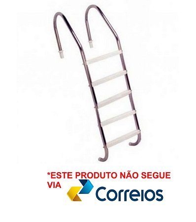 Escada para Piscina - Aço Inox 304 - 5 Degraus em ABS