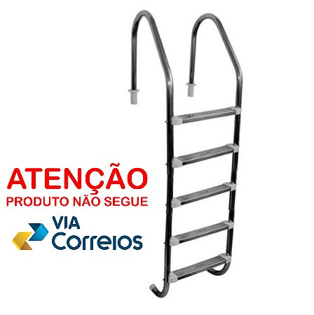 Escada para Piscina - Aço Inox - 5 Degraus em Aço Inox