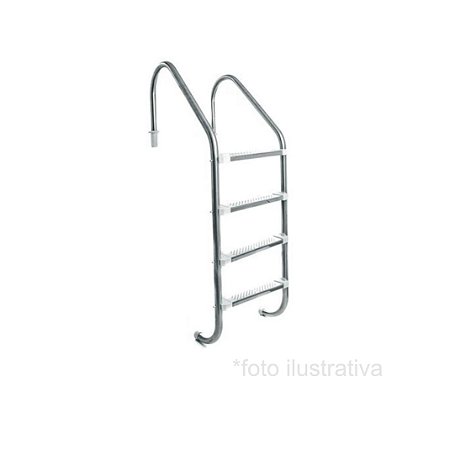 Escada para Piscina - Aço Inox 304 - 4 Degraus em Aço Inox