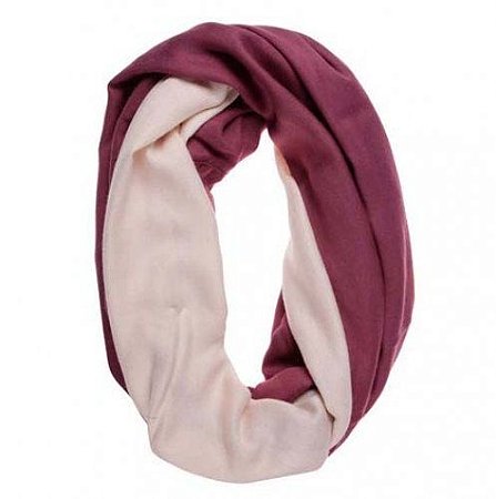 Pashmina - Snood Liso - Uva Forte com Bege - 160 X 170 cm - 4589