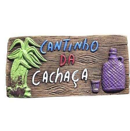 PLACA PARA CHURRASQUEIRA - DECORATIVA - CANTINHO DA CACHAÇA - CANA - GESSO