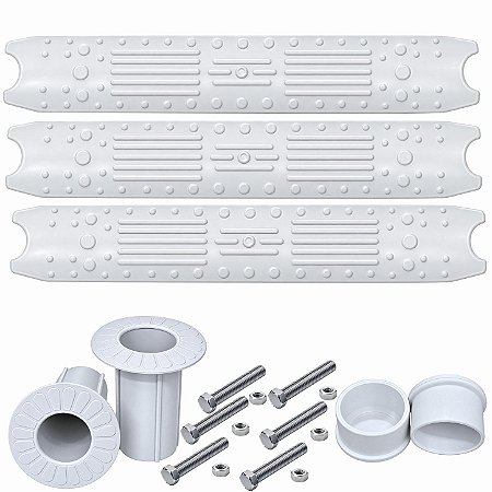 Kit para reposição Escada de Piscina 03 Degrau - ABS - Completo
