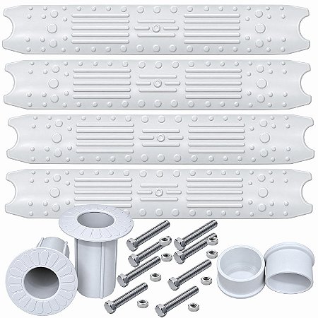 Kit para reposição Escada de Piscina 04 Degrau - ABS - Completo