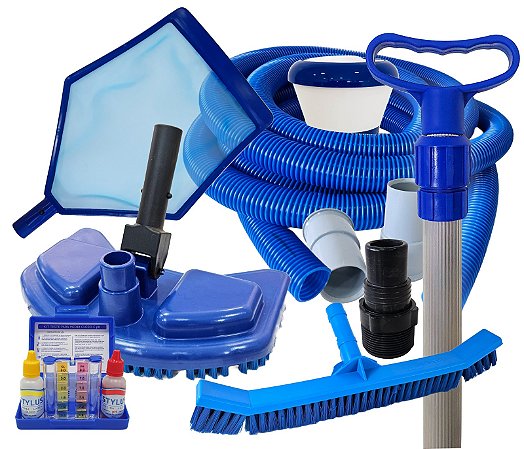 Super Kit Limpeza Piscina  Cabo 4,4 M Fibra E Vinil - 6 Metros
