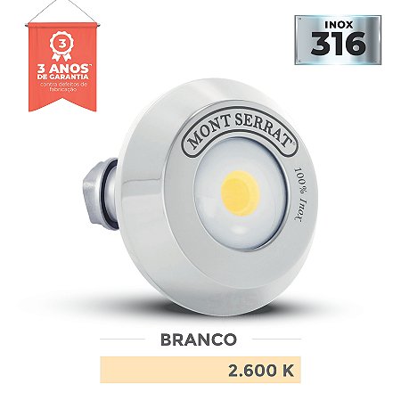 REFLETOR PARA PISCINA REDONDO MONO - 10 W  2.600K BRANCO