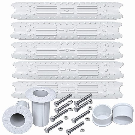 Kit para reposição Escada de Piscina 05 Degrau - ABS - Completo