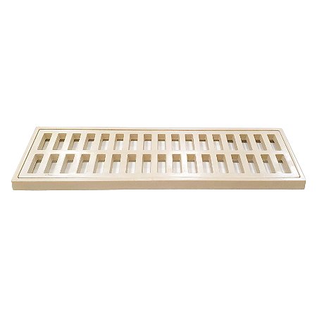 Ralo Linear Grelha de Resina - Bege - 15x50 Cm