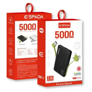 Carregador Portátil PowerBank 5.000 mAh - Espada - BTE-03E