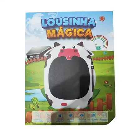 Lousa Mágica Vaquinha 10 Polegadas Com Caneta Magnética