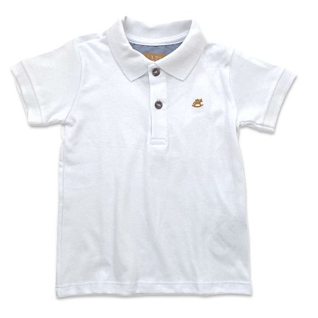 Polo Infantil Masculina Cotton Branca - Tamanho 1 a 4 - Petit Nini | Oferta  de Acessórios e Roupas para Bebês e Crianças