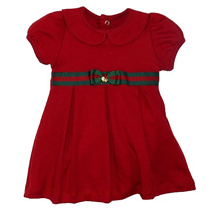Body Vestido Natal Vermelho - Tam 3 a 18 meses