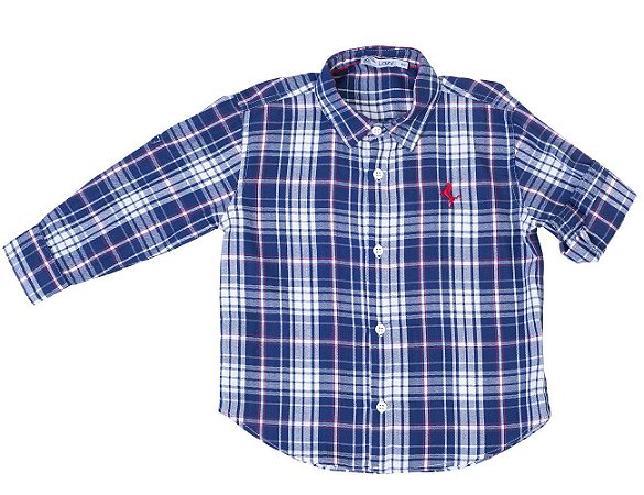 Camisa Xadrez Azul Infantil