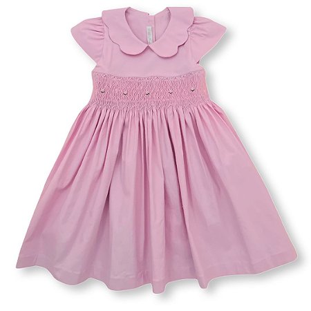 Vestido Casa de Abelha Rosa Xadrez Ponto Smock com Short - Loja