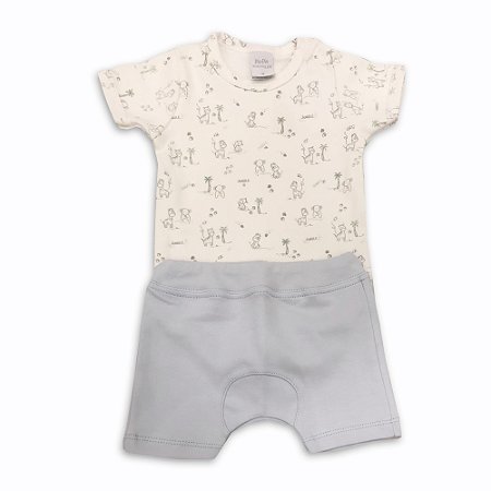 Conjunto Infantil Masculino Body e Shorts Saruel - Algodão Egípcio - Tam P  a GG - Petit Nini | Oferta de Acessórios e Roupas para Bebês e Crianças