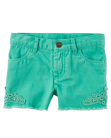 short jeans com renda na lateral