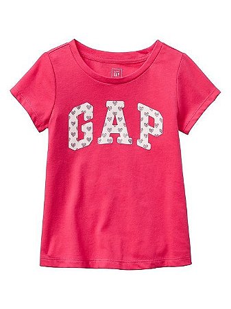 Camiseta Gap Corações Rosa