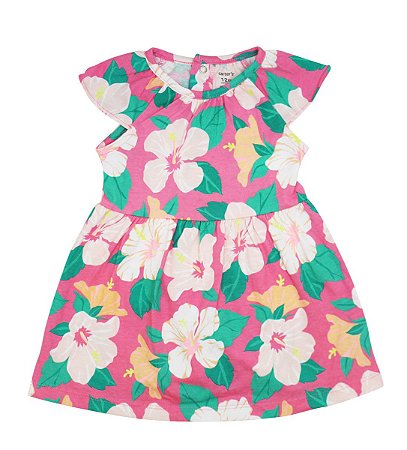 Vestido Com Calcinha Manga Flutter Floral