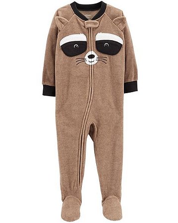 Macacão Com Pezinho Flanelado Guaxinim