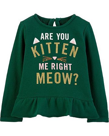 Blusa Manga Longa Gato Meow