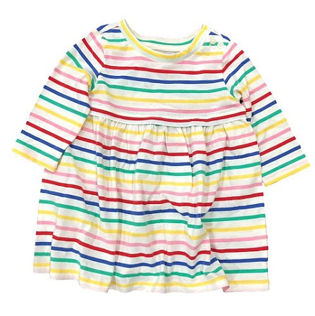 Vestido Manga Longa Listrado