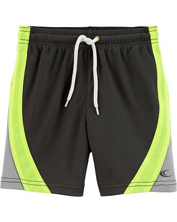 Shorts de Malha Cinza / Verde