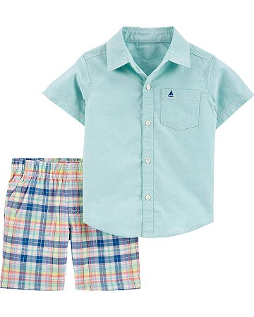 Conjunto 2 Peças (Camisa e Shorts) Turquesa