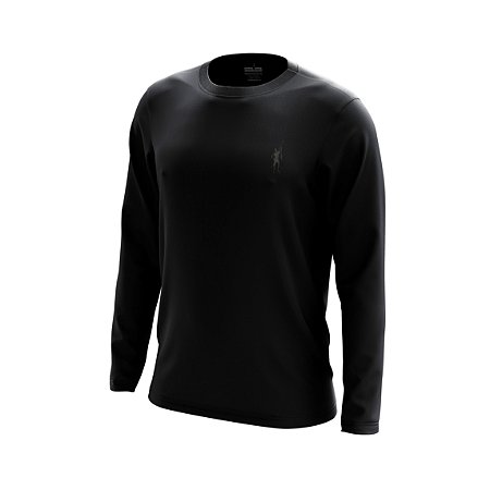 Camisa Segunda Pele Manga Longa Proteção Solar FPU 50+ Marca Pescador – Preto